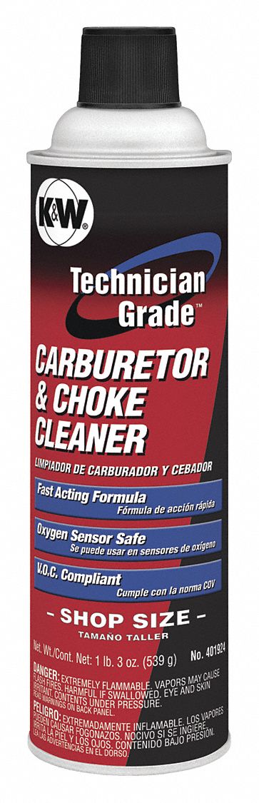 K&W Carburetor Cleaner, Aerosol Can, 24 oz, Flammable, Non Chlorinated
