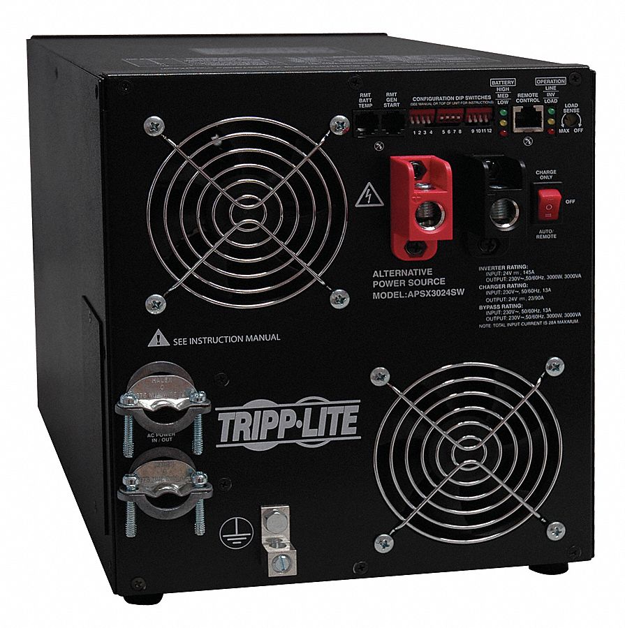 TRIPP LITE Battery Charger/Inverter, 230VAC, 3000W 19N905APSX3024SW