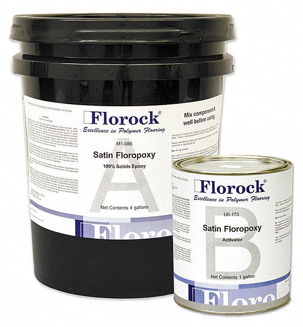 FLOROCK Satin Epoxy Floor Resin 4700 Kit, Clear, 5 gal. 19NY95U0