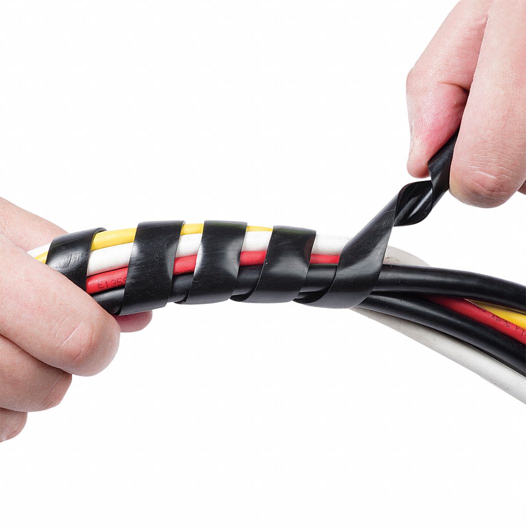 DLINE 8 ft Polyethylene Spiral Wrap, 0.3750 in to 1.500 inDia. Range