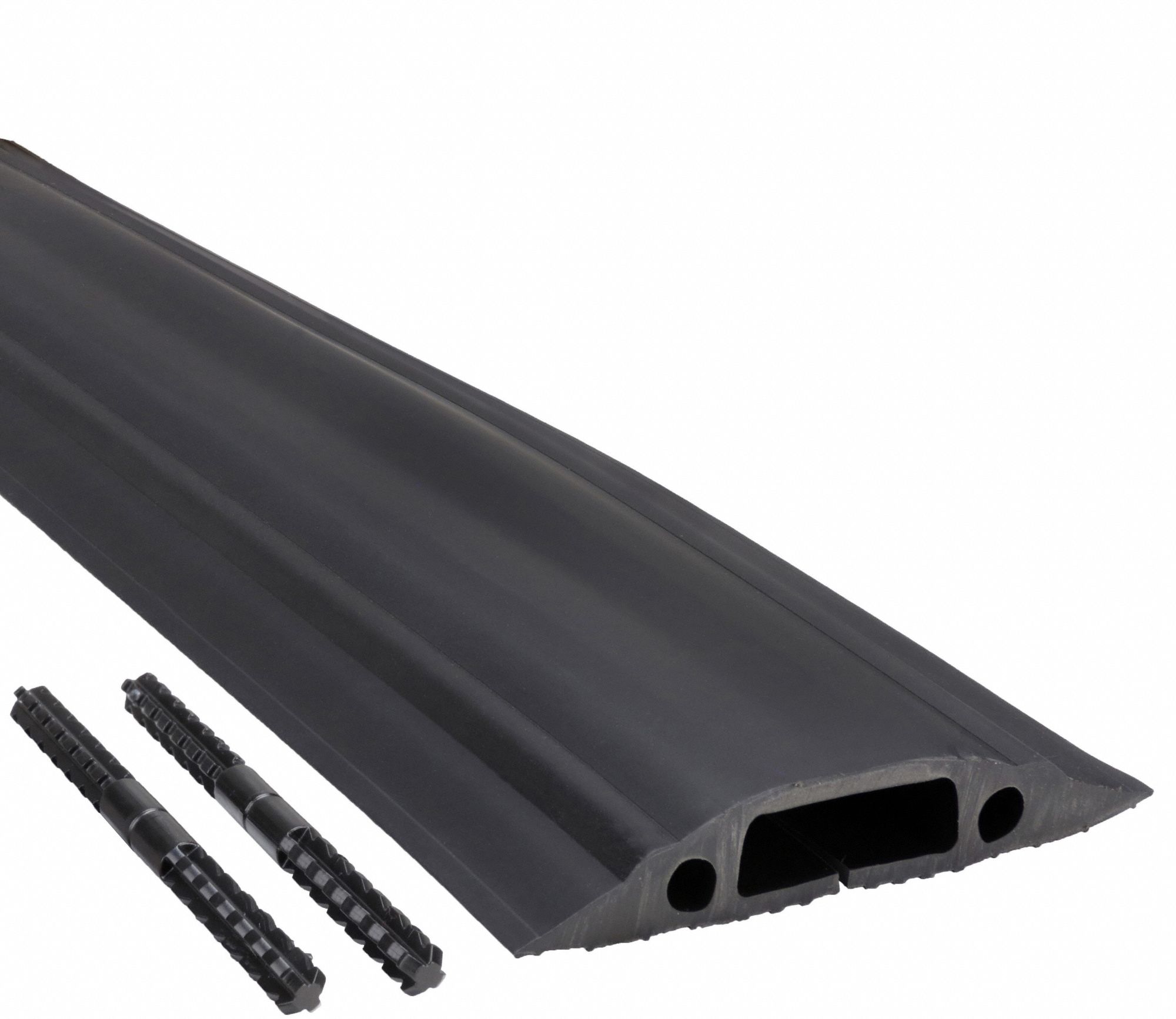 DLINE Cable Protector, 1Channel, Black, 6 ft x 9/16 inH, Max. Cable Dia. 13/32 in 19RZ86US