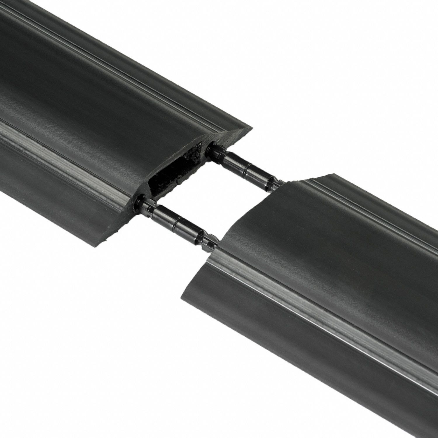 DLINE Cable Protector, 1Channel, Black, 6 ft x 9/16 inH, Max. Cable Dia. 13/32 in 19RZ86US