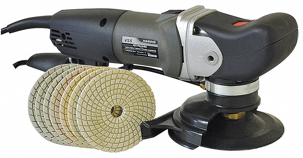 HARDIN Wet Polisher 4, 1,000 to 4,500, 8 A Amps, 5/8"11 Spindle