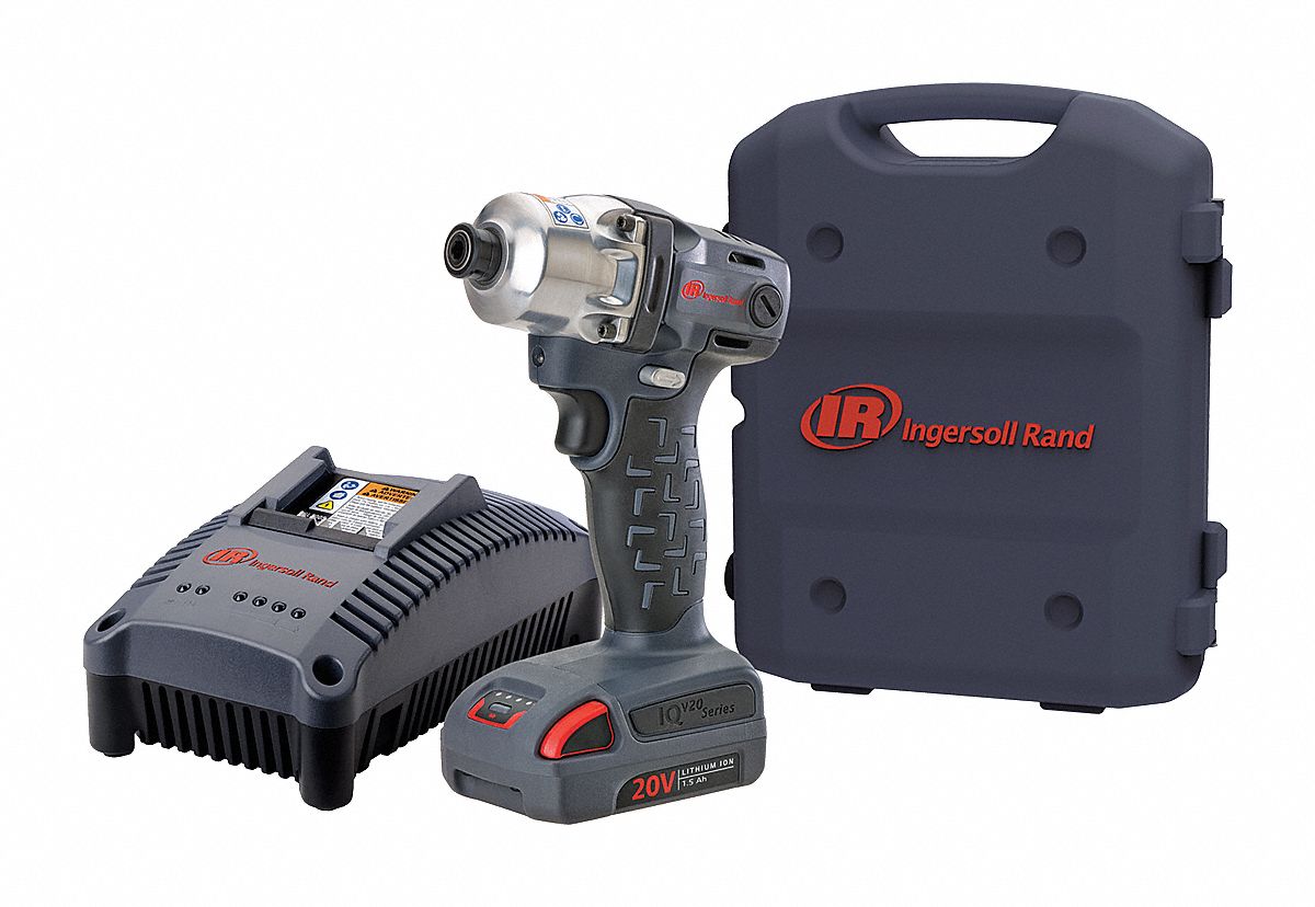 INGERSOLL RAND 1/4" Cordless Impact Driver Kit, 20.0 Voltage, 160 in.lb. Max. Torque, Battery