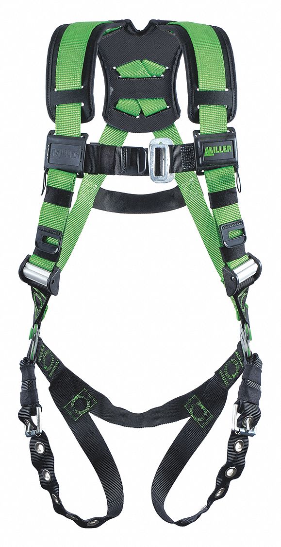 HONEYWELL MILLER Full Body Harness Gen Industry, Vest Harness, Back, Steel, Back/Shoulder, 400