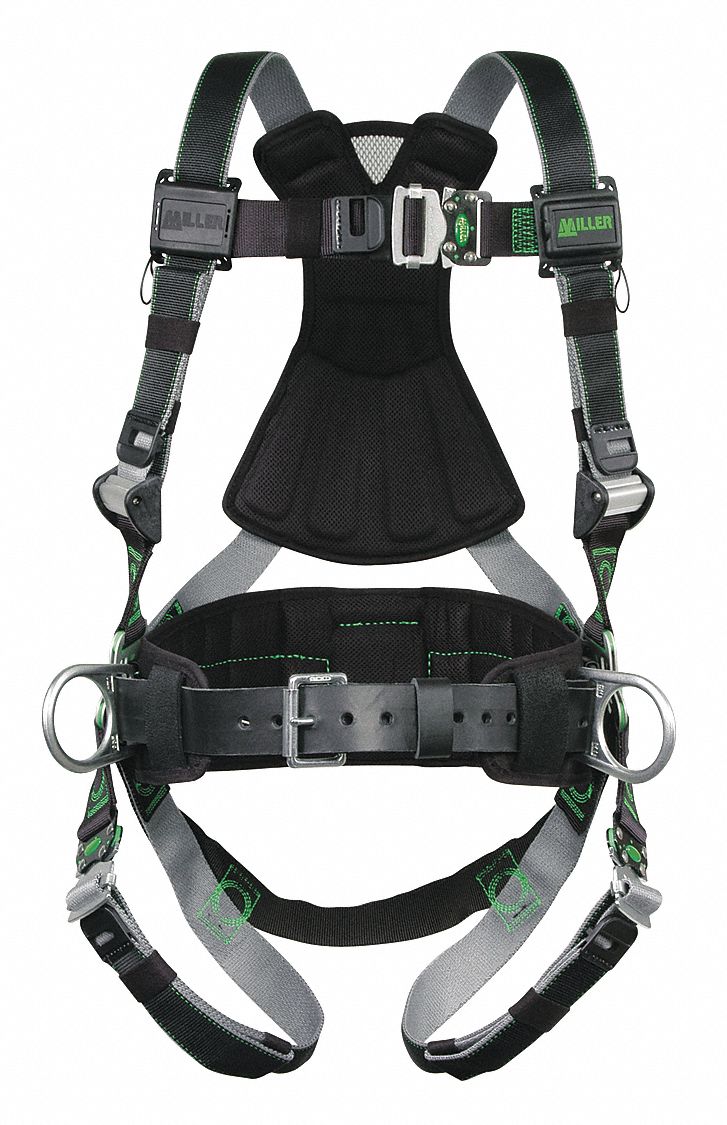 HONEYWELL MILLER Full Body Harness, 400 lb, Black S/M 19Y672RDTQC