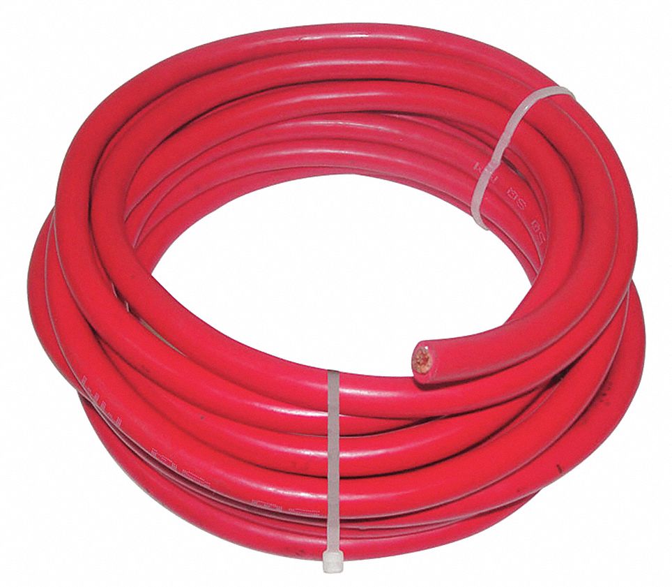 WESTWARD Welding Cable, 4/0, Neoprene Insulation Material, Red, 25 ft