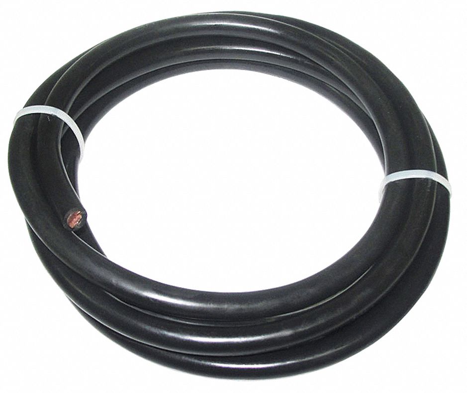 WESTWARD Welding Cable, 2 AWG, Neoprene Insulation Material, Black, 10