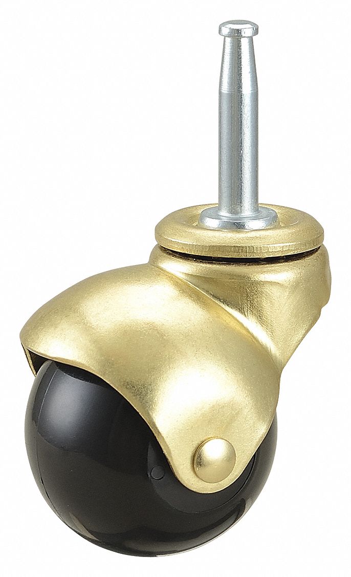 GRAINGER APPROVED BallWheel GripNeck Stem Caster, 2 in Wheel Dia., 75