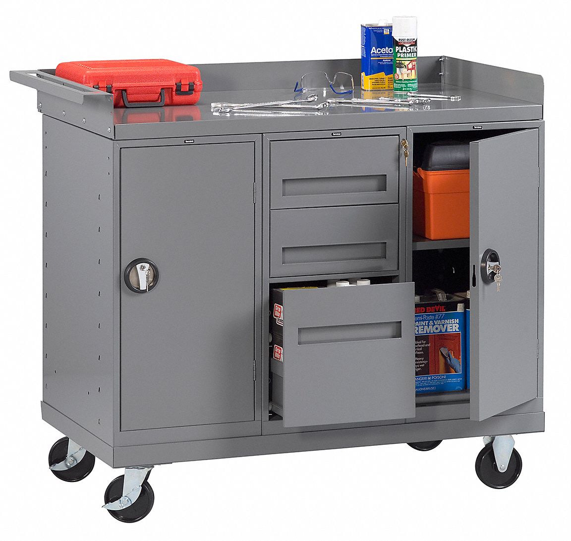 TENNSCO Mobile Workbench, Steel, 25 in Depth, 43 in Height, 48