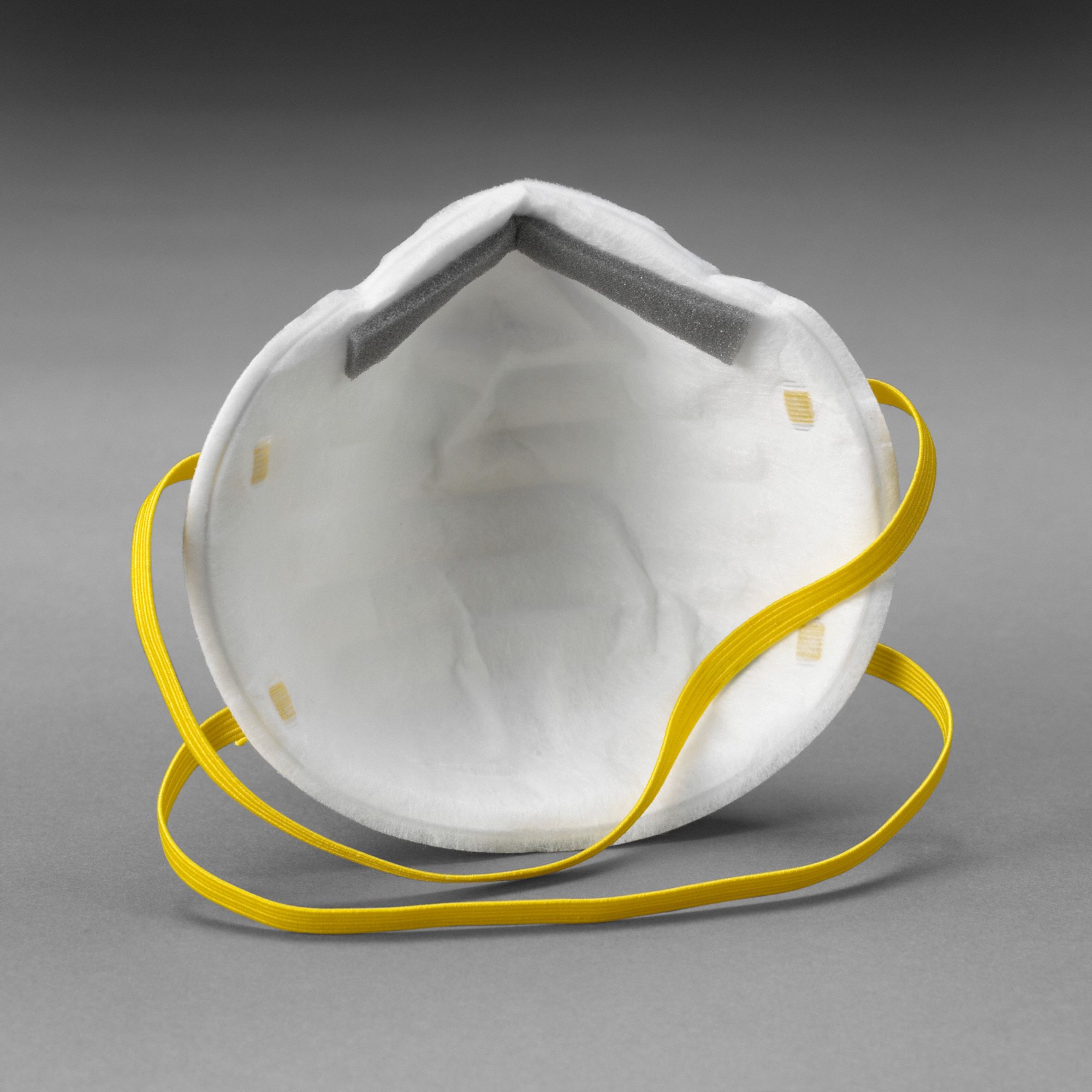 3M Disposable Respirator Dual, NonAdj, Metal Nose Clip, Std, White, M