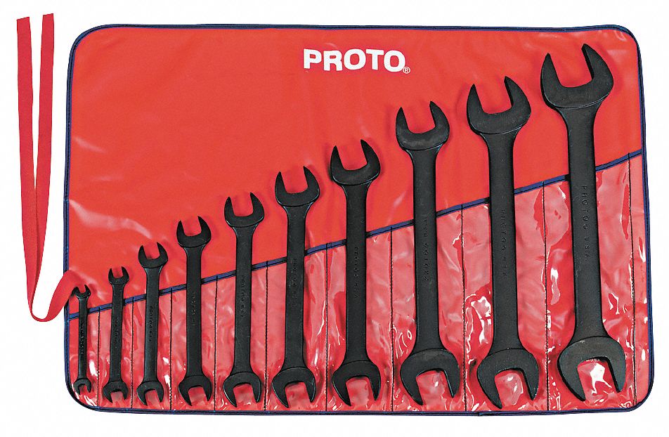 PROTO, Alloy Steel, Black Oxide, Open End Wrench Set 1AKR8J3000HB