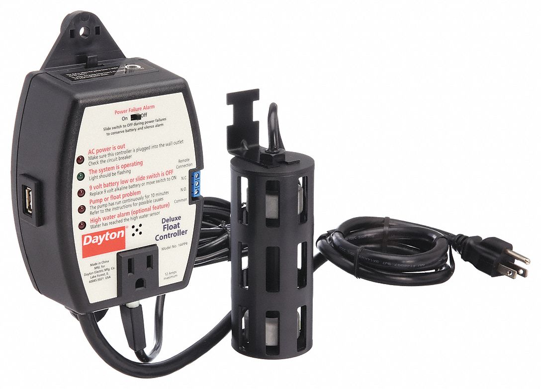 DAYTON, 110V AC, 10 ft Cord Lg, Float Switch 1APP41APP4 Grainger