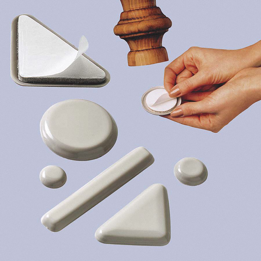 MASTER CASTER Round SelfStick Adhesive Furniture Glides, Tan, 2 1/4 in