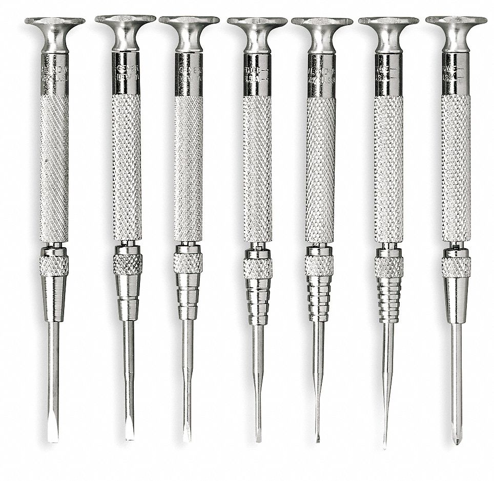 GENERAL Jewelers Screwdriver Set, Number of Pieces 7 1ATF11ATF1