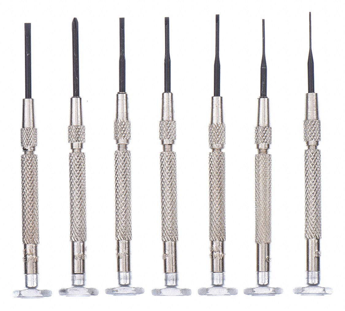 Jewelers Screwdriver Set, Number of Pieces 7 Grainger