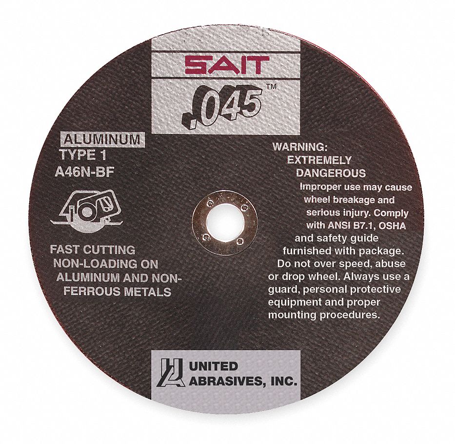 UNITED ABRASIVESSAIT 4 1/2 in, Type 1 Aluminum Oxide Abrasive CutOff