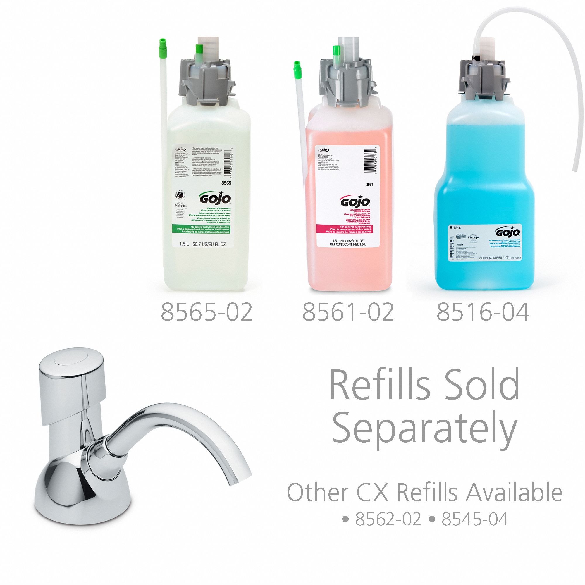 PURELL CX™ Hygiene Series, 1,500 mL, Manual, Foam, Counter, Chrome