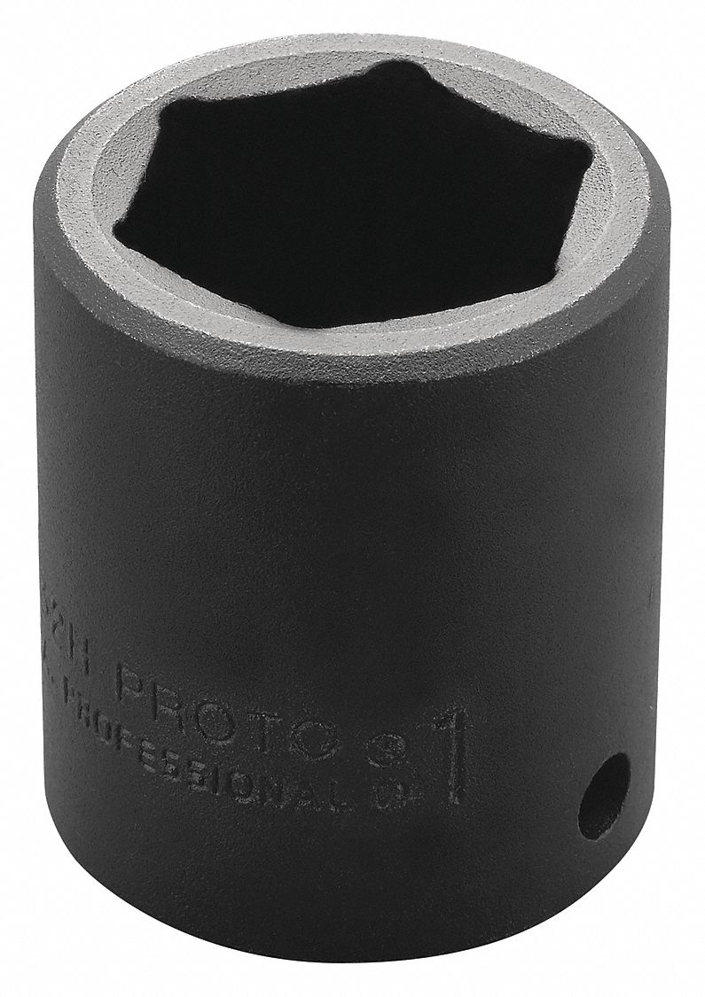 PROTO, 1/2 in Drive Size, 1 1/8 in Socket Size, Impact Socket - 1AW31