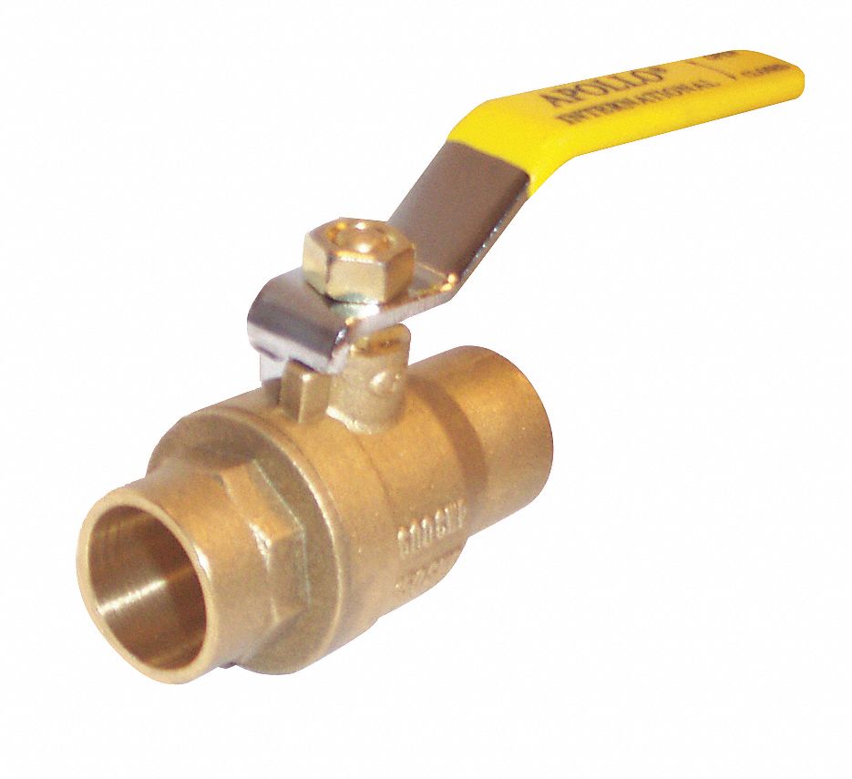 APOLLO Ball Valve, Brass, Inline, 2Piece, Tube Size 1/2 in, Connection