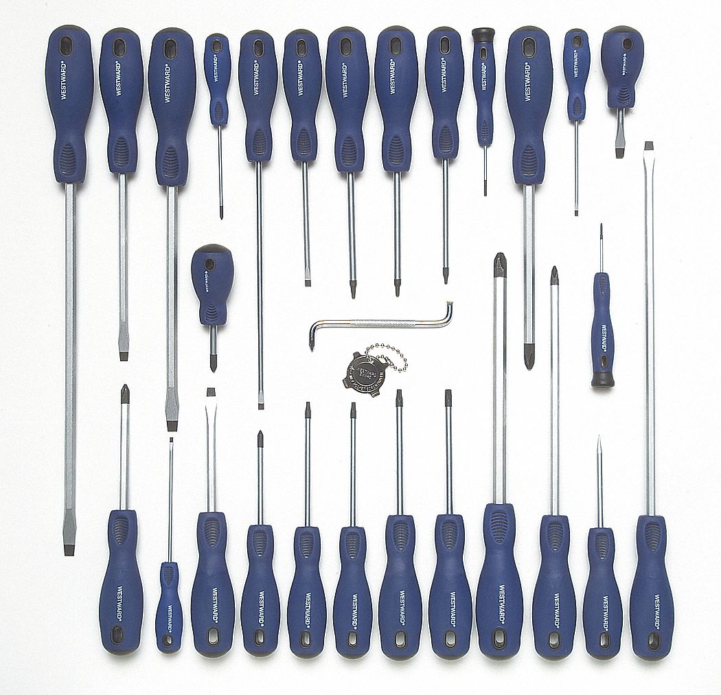 WESTWARD Screwdriver Set, Assorted, Number of Pieces 29 1CLG11CLG1