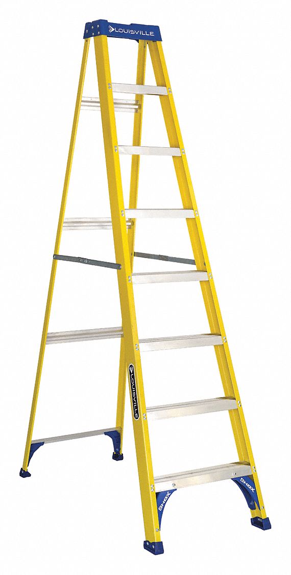 LOUISVILLE, 8 ft Ladder Ht, 7 Steps, Stepladder 1CMT4FS2008 Grainger