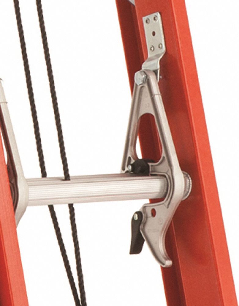 LOUISVILLE 40 ft Fiberglass Extension Ladder, 300 lb Load Capacity, 93.