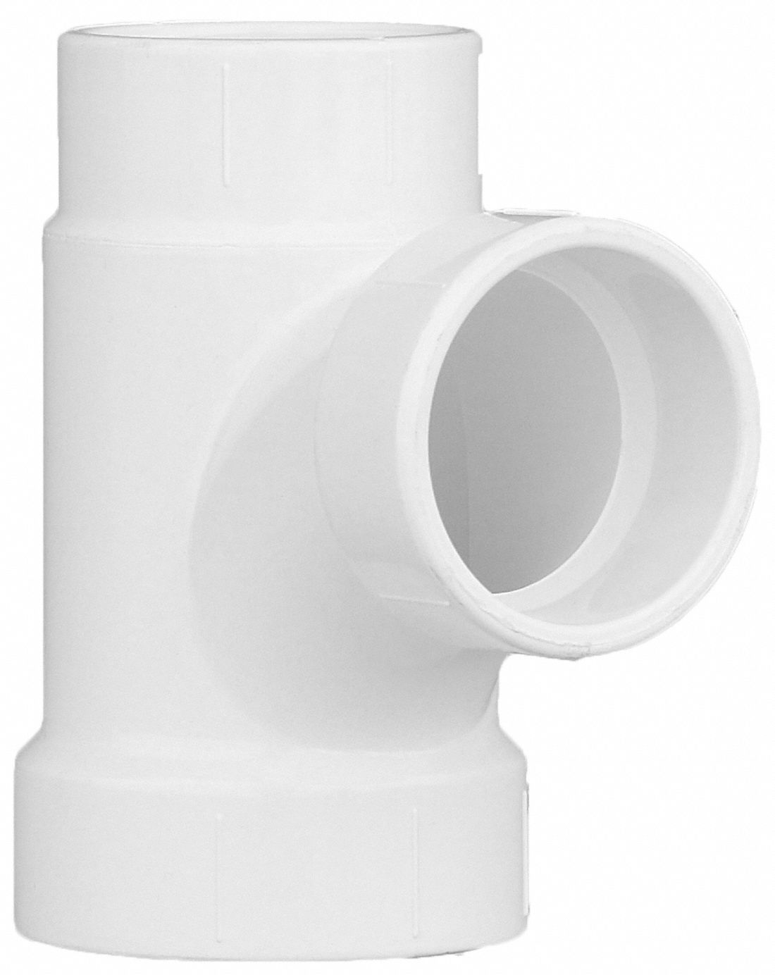 GRAINGER APPROVED PVC Sanitary Tee, Hub, 2 in x 1 1/2 in x 1 1/2 in Pipe Size Pipe Fitting