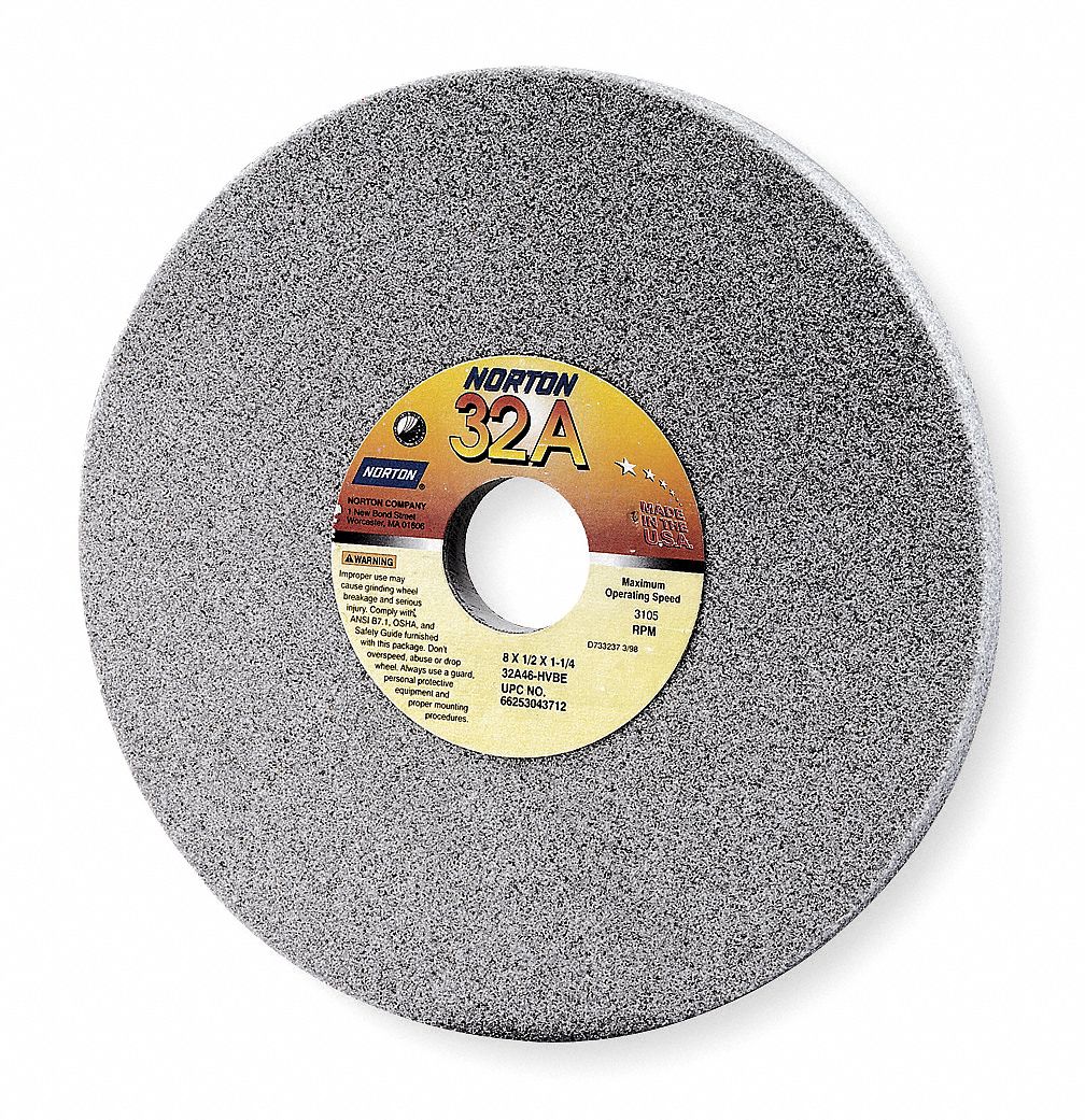 NORTON Straight Grinding Wheel 7 in Abrasive Wheel Dia, 1 1/4 in Arbor