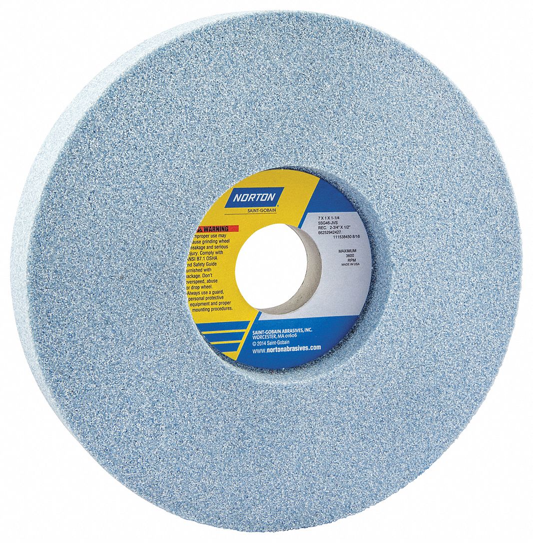 NORTON Type 5 Ceramic Recessed Grinding Wheel, 7 in, 1 in Thickness, 46