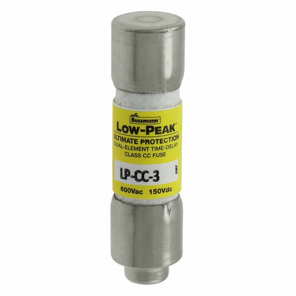 BUSSMANN UL Class CC Fuse Time Delay, 3 A, LPCC, 11/2 in L x 13/32