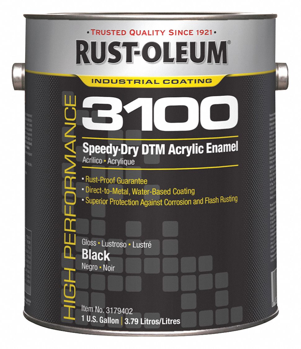 For Concrete/Masonry/Steel/Zinc, Black, Interior/Exterior Paint 1D461