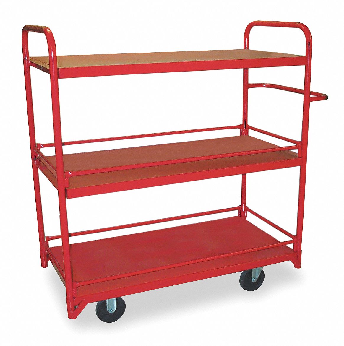 DAYTON, 1,200 lb Load Capacity, 2 Shelves, Utility Cart with Lipped Guards & Removable Metal