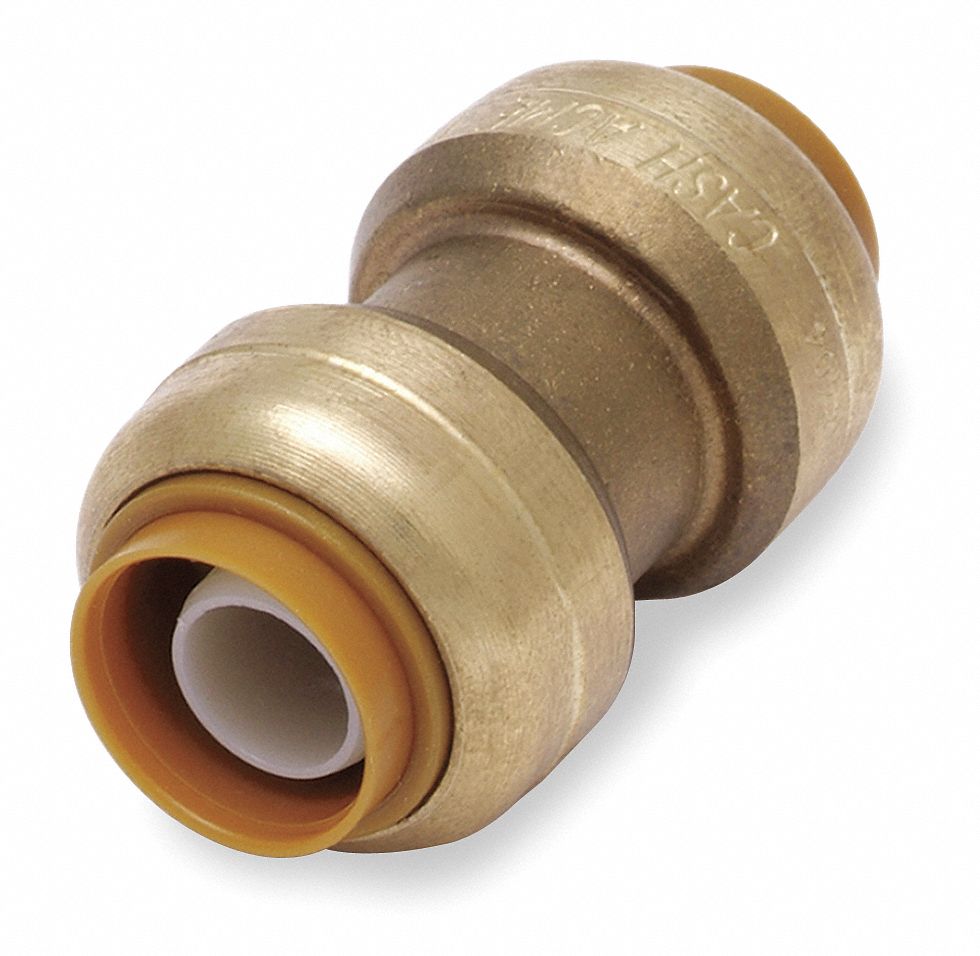 SHARKBITE DZR Brass Coupling, 1/2 in Tube Size 19F852U008LF Grainger
