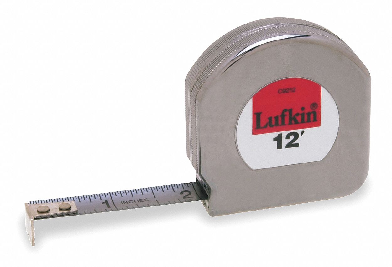 CRESCENT LUFKIN Measuring Tape, 12 Ft, In/Ft/Fractional 1DLY1C9212