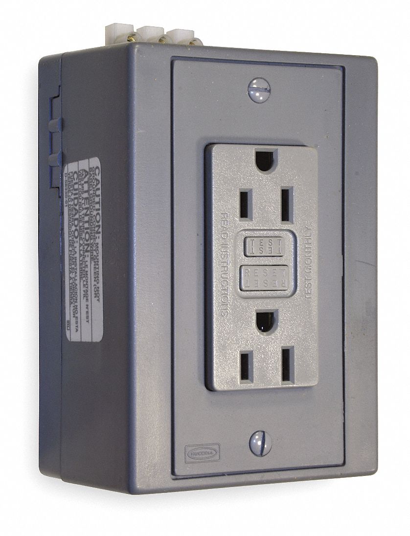 HUBBELL WIRING DEVICEKELLEMS 15A Industrial DIN Rail GFCI Receptacle