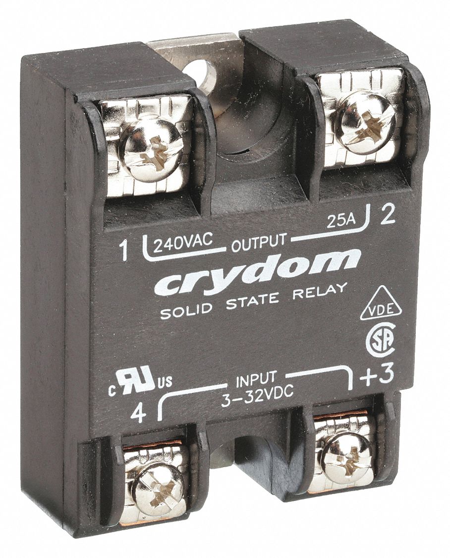 CRYDOM Solid State Relay, Input or Control Voltage 3 to 32V DC 1DTF1D2425 Grainger