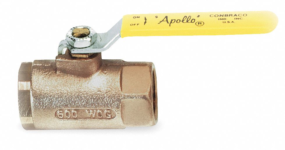 APOLLO Ball Valve, Bronze, Inline, 2Piece, Pipe Size 11/2", Connection Type FNPT x FNPT