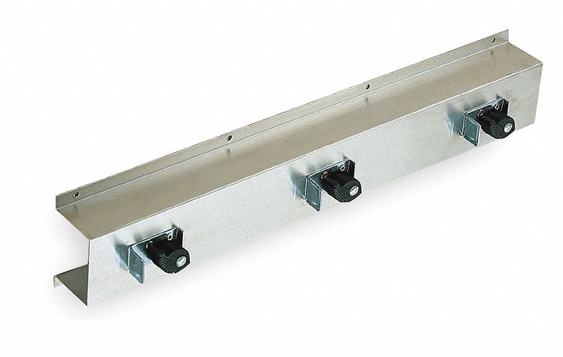 TOUGH GUY, For 3/4 in to 1 1/8 in Handle Dia, Silver, Mop and Broom Holder 1ECL41ECL4 Grainger