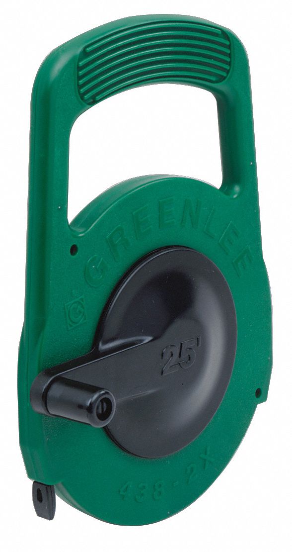 GREENLEE Fish Tape 25 ft Lg, Crank Handle Tape Retraction, 400 lb