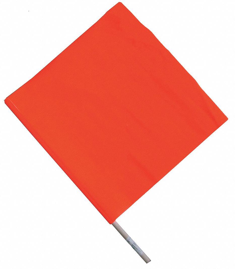 Traffic Flag, 24 in Wood Dowel, Handheld Warning Flag 1EKR71EKR7 Grainger