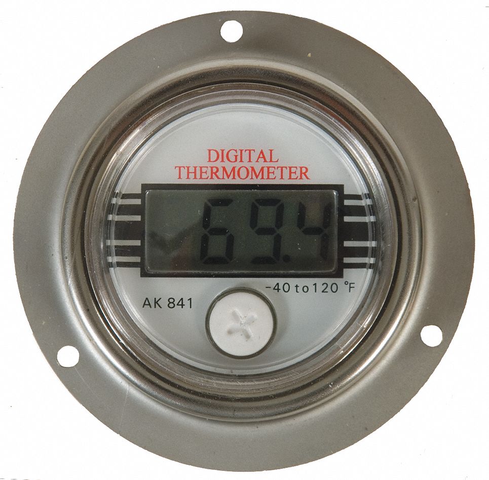 GRAINGER APPROVED NTC Thermistor Digital Panel Mount Thermometer, 40