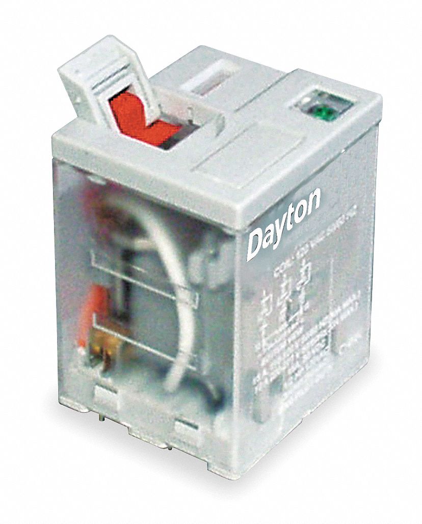 DAYTON General Purpose Relay, 24V DC Coil Volts, 15A 277V AC Contact
