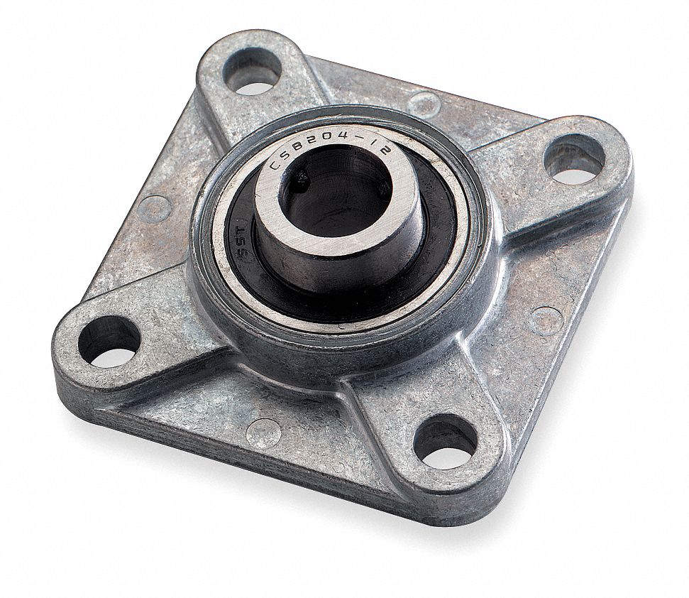 DAYTON 4Bolt Flange Bearing with Ball Bearing Insert and 1 in Bore Dia