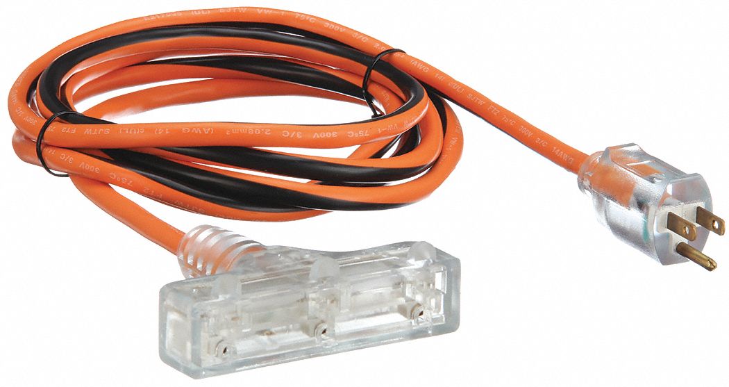 POWER FIRST, 10 ft Cord Lg, 14 AWG Wire Size, Extension Cord 1FD64