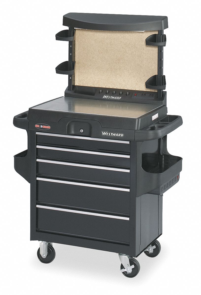 WESTWARD Black Light Duty Rolling 58 3/4 in H X 38 in W X 23 1