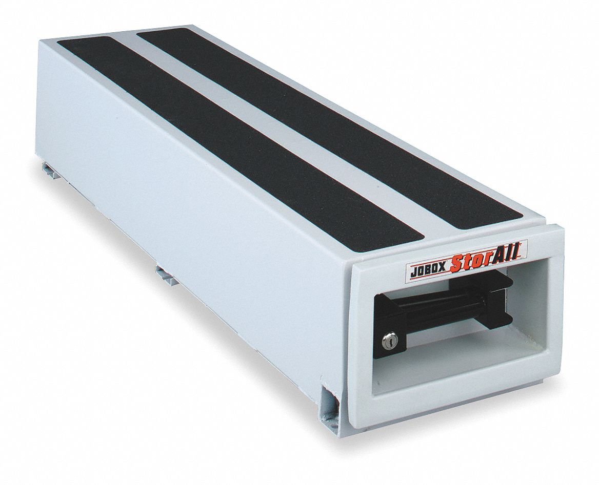 CRESCENT JOBOX White Truck or Van Door Storage Tray, Steel, 12" Width, 48" Depth, Number of