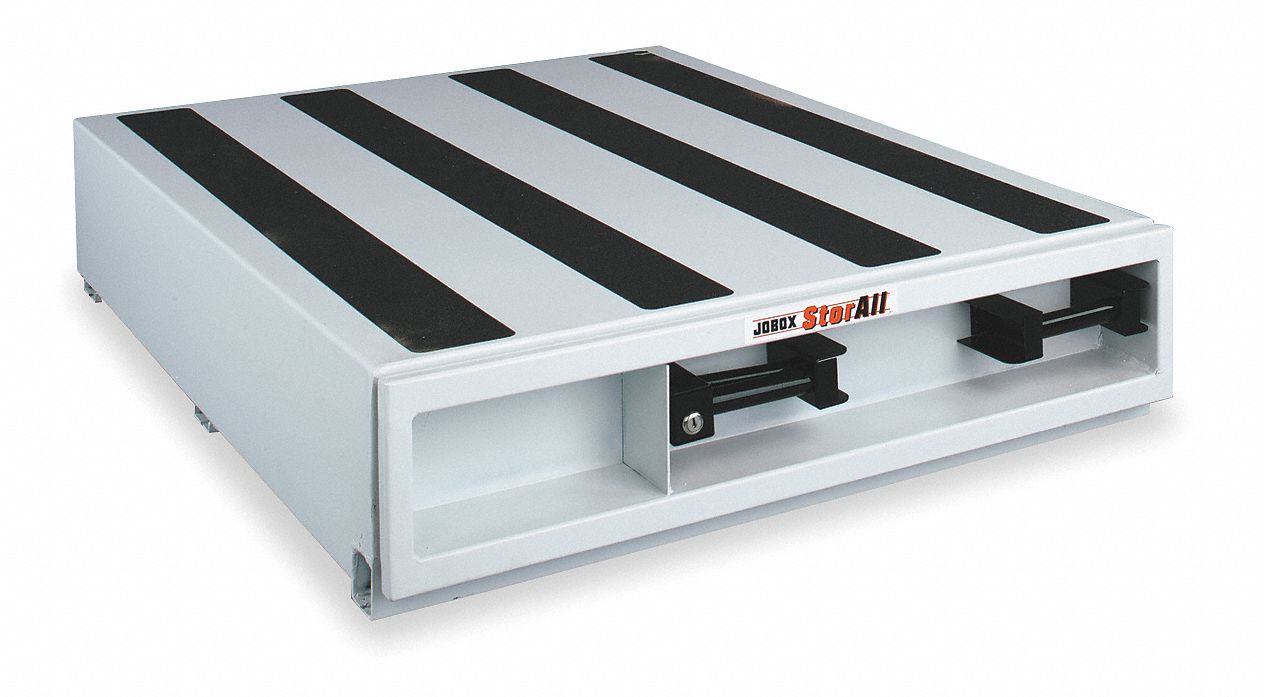 CRESCENT JOBOX White Truck or Van Door Storage Tray, Steel, 36 in Width, 48 in Depth, Number of