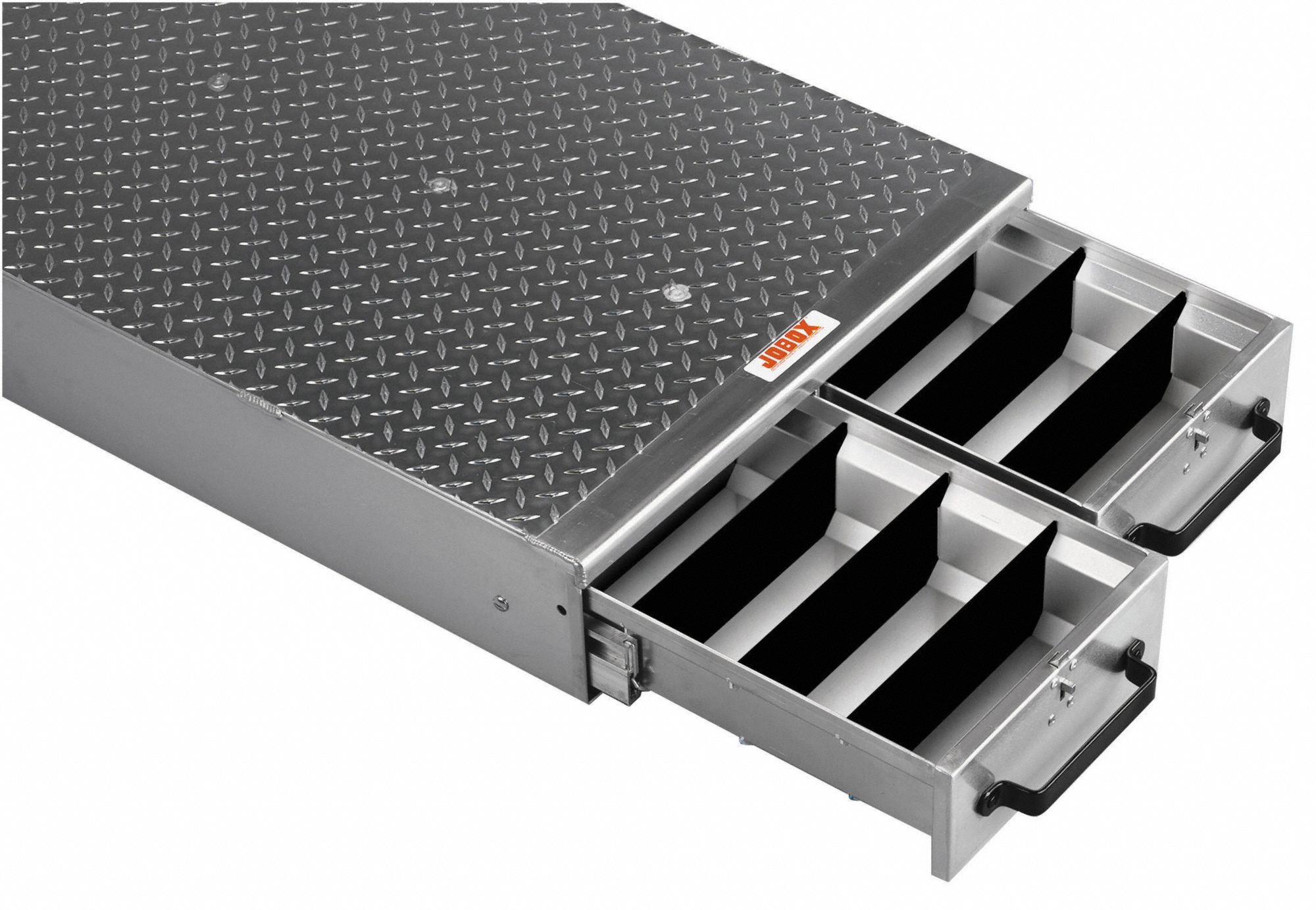 CRESCENT JOBOX Silver Truck or Van Door Storage Tray, Aluminum, 24 in Width, 50 in Depth, Number