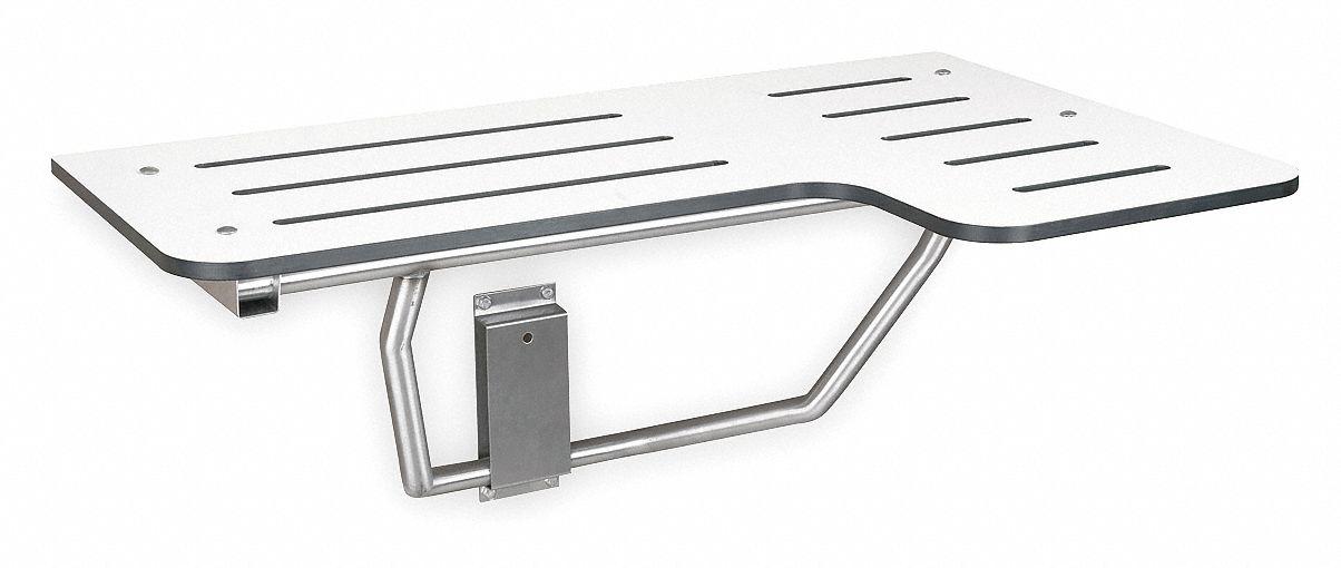 BRADLEY ADA Wall Mounted Shower Seat Hinged/Reversible, Phenolic